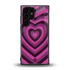 y2k burgundy hearts aesthetic back phone cover | glass case for samsung galaxy s23 ultra