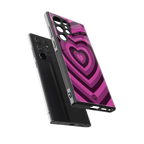y2k burgundy hearts aesthetic back phone cover | glass case for samsung galaxy s23 ultra