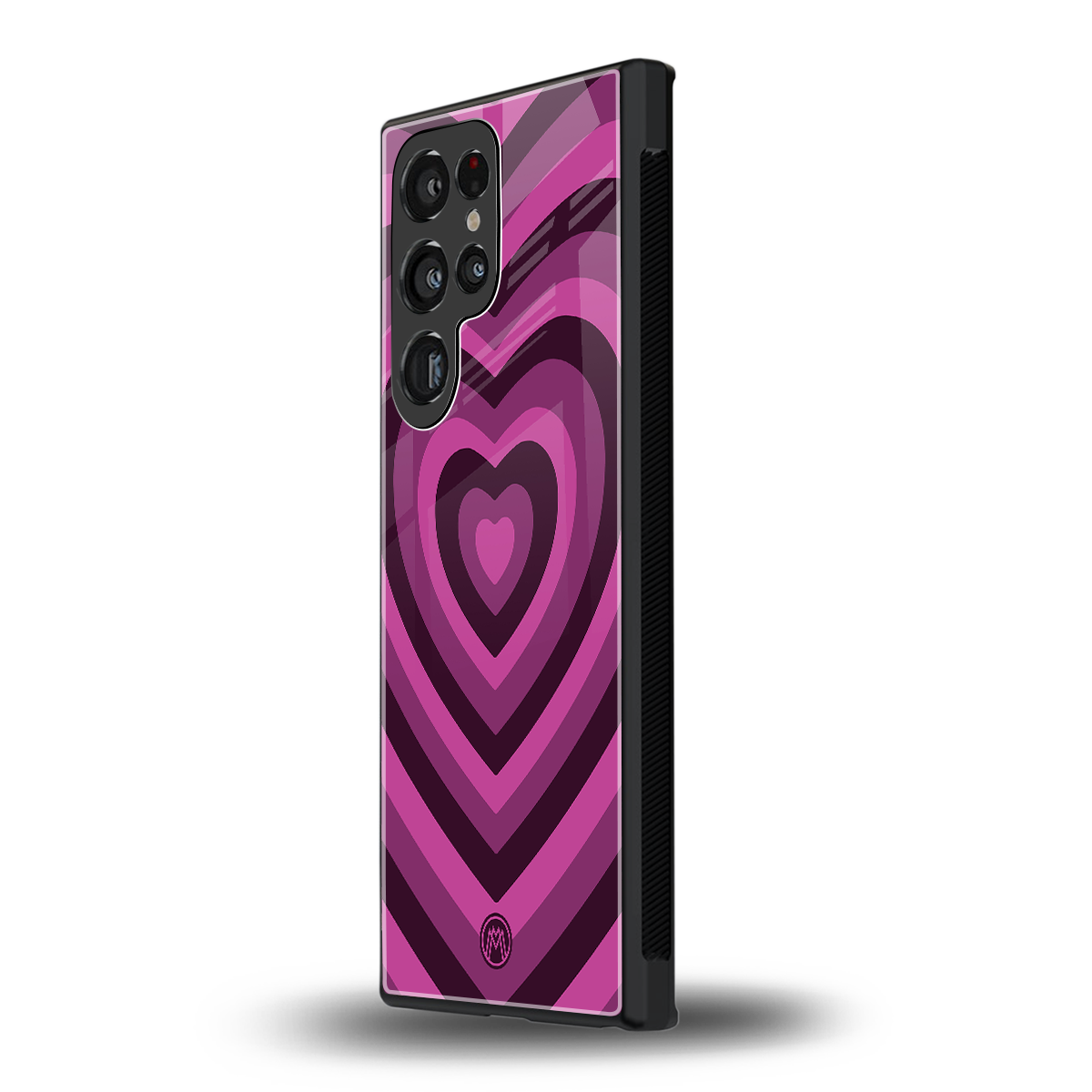 y2k burgundy hearts aesthetic back phone cover | glass case for samsung galaxy s24 ultra