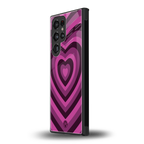 y2k burgundy hearts aesthetic back phone cover | glass case for samsung galaxy s23 ultra