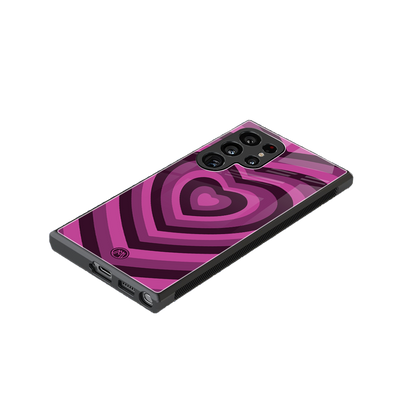 y2k burgundy hearts aesthetic back phone cover | glass case for samsung galaxy s24 ultra