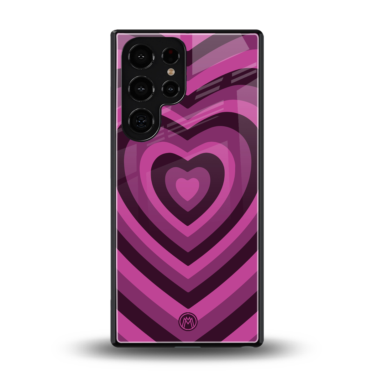 y2k burgundy hearts aesthetic back phone cover | glass case for samsung galaxy s25 ultra