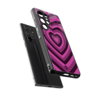 y2k burgundy hearts aesthetic back phone cover | glass case for samsung galaxy s25 ultra