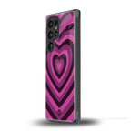 y2k burgundy hearts aesthetic back phone cover | glass case for samsung galaxy s25 ultra