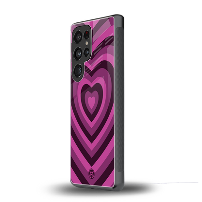 y2k burgundy hearts aesthetic back phone cover | glass case for samsung galaxy s25 ultra