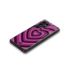 y2k burgundy hearts aesthetic back phone cover | glass case for samsung galaxy s25 ultra