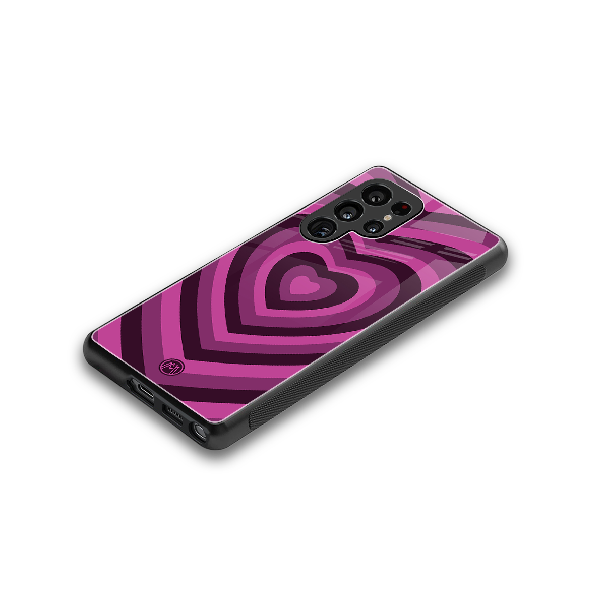 y2k burgundy hearts aesthetic back phone cover | glass case for samsung galaxy s25 ultra