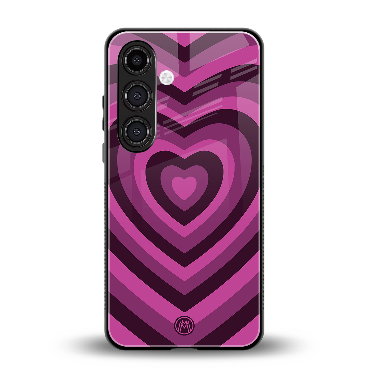 y2k burgundy hearts aesthetic back phone cover | glass case for samsung galaxy s24