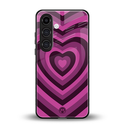 y2k burgundy hearts aesthetic back phone cover | glass case for samsung galaxy s24 plus