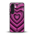 y2k burgundy hearts aesthetic back phone cover | glass case for samsung galaxy s24 fe