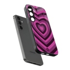 y2k burgundy hearts aesthetic back phone cover | glass case for samsung galaxy s24 fe