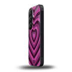 y2k burgundy hearts aesthetic back phone cover | glass case for samsung galaxy s24