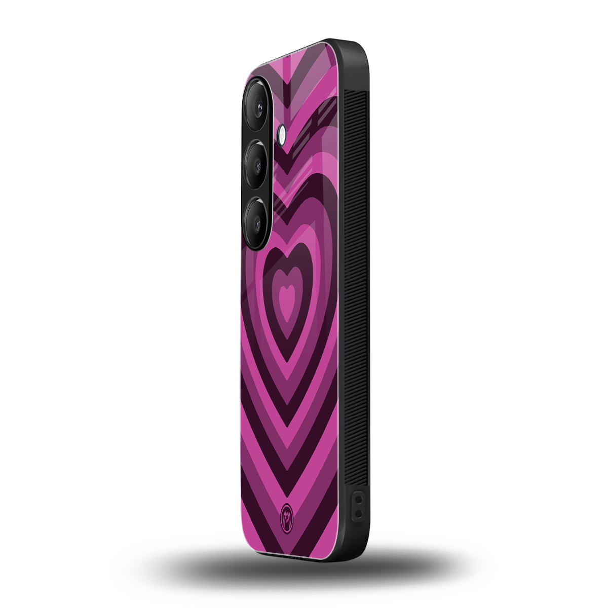 y2k burgundy hearts aesthetic back phone cover | glass case for samsung galaxy s25 plus