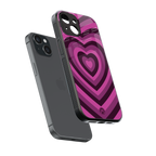y2k burgundy hearts aesthetic back phone cover | glass case for iphone 15