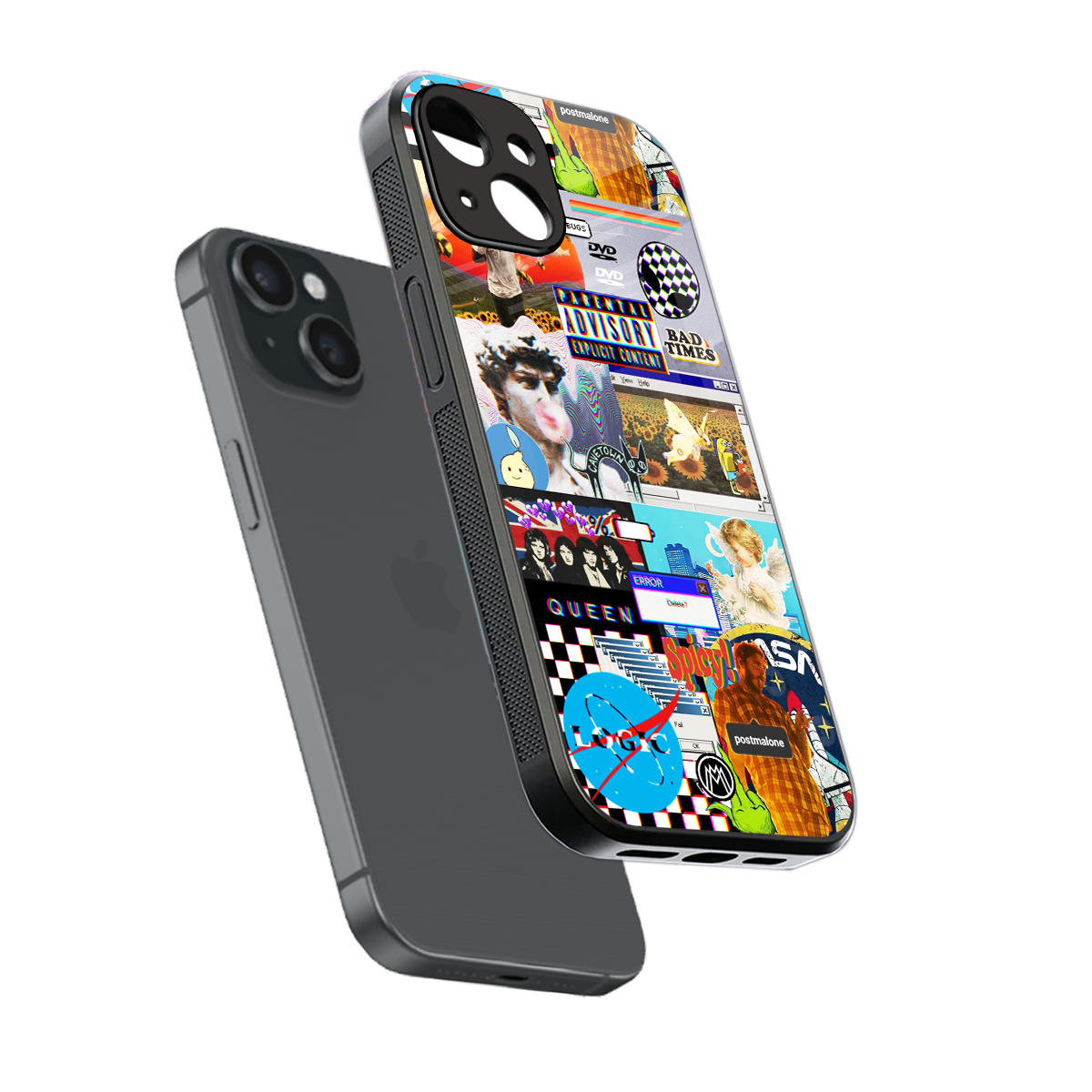 y2k collage aesthetic back phone cover | glass case for iphone 13 mini