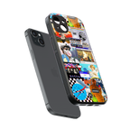 y2k collage aesthetic back phone cover | glass case for iphone 15 plus