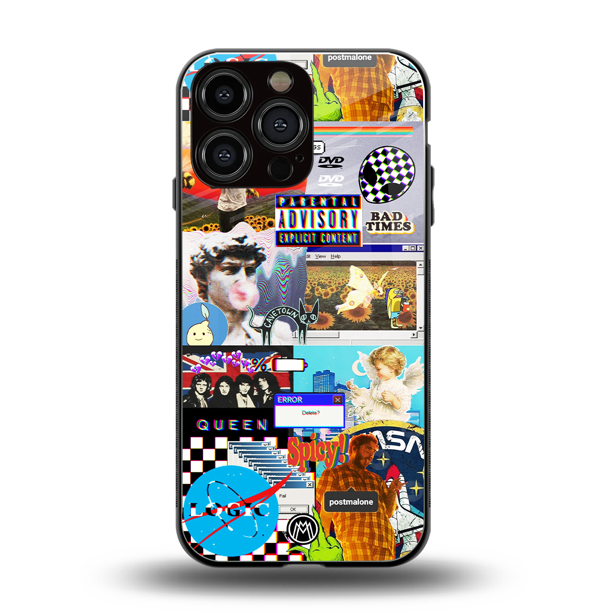 y2k collage aesthetic back phone cover | glass case for iphone 15 pro max