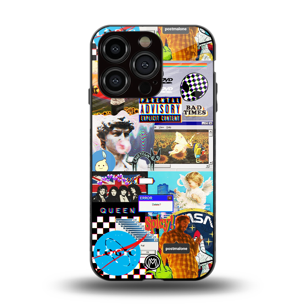 y2k collage aesthetic back phone cover | glass case for iphone 15 pro
