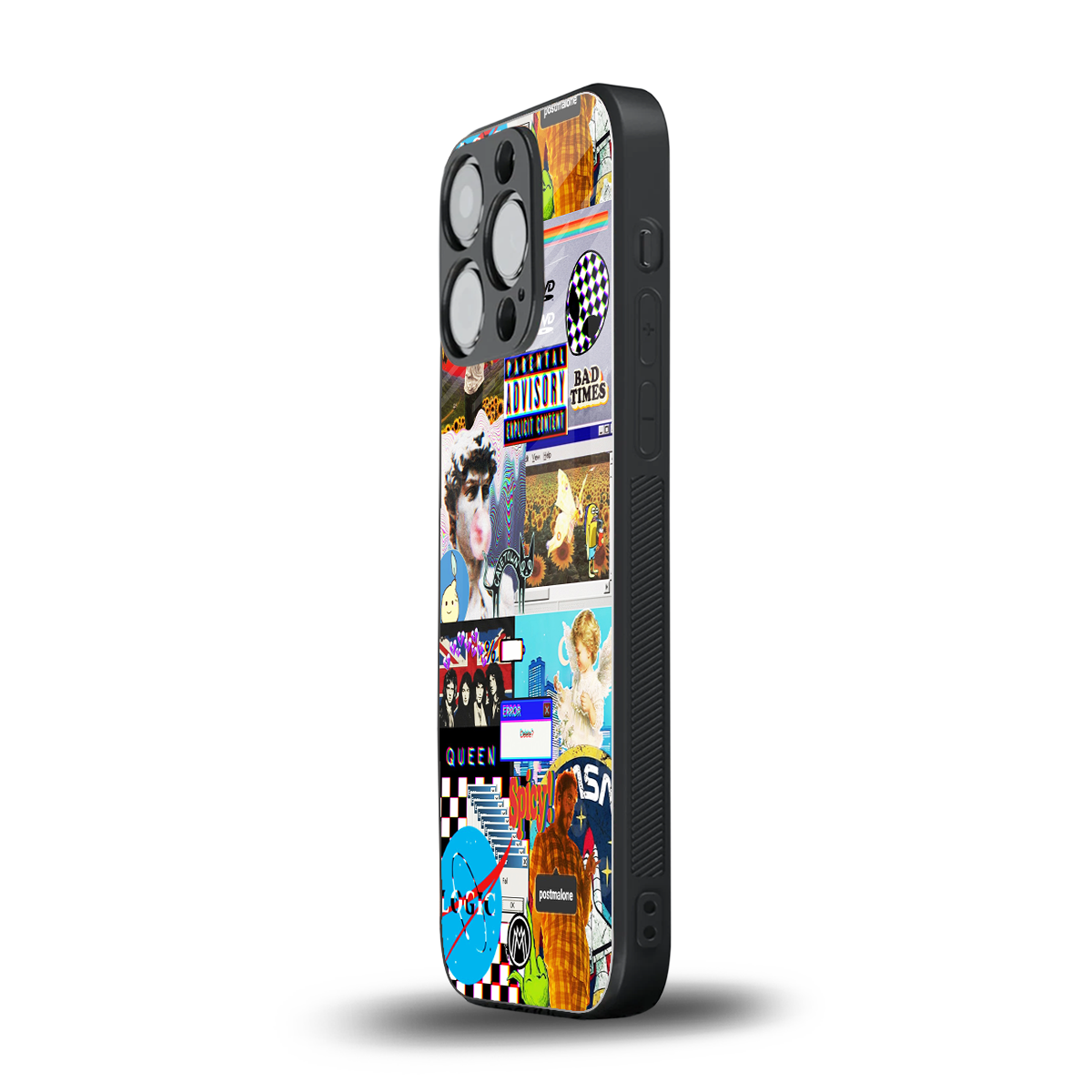 y2k collage aesthetic back phone cover | glass case for iphone 15 pro