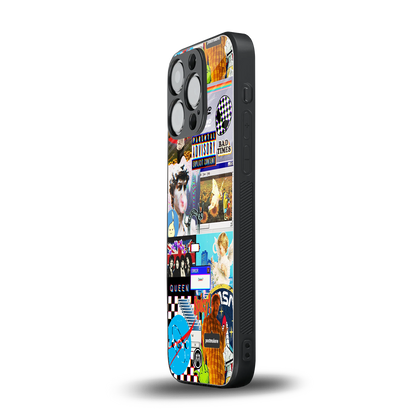 y2k collage aesthetic back phone cover | glass case for iphone 15 pro