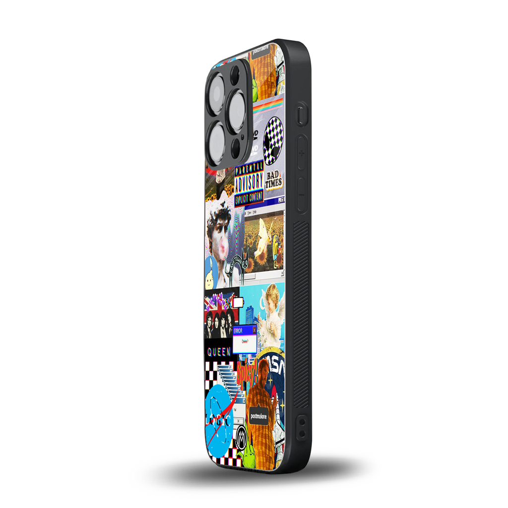 y2k collage aesthetic back phone cover | glass case for iphone 14 pro