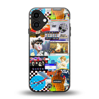 y2k collage aesthetic back phone cover | glass case for iphone 16 plus