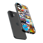 y2k collage aesthetic back phone cover | glass case for iphone 16 plus