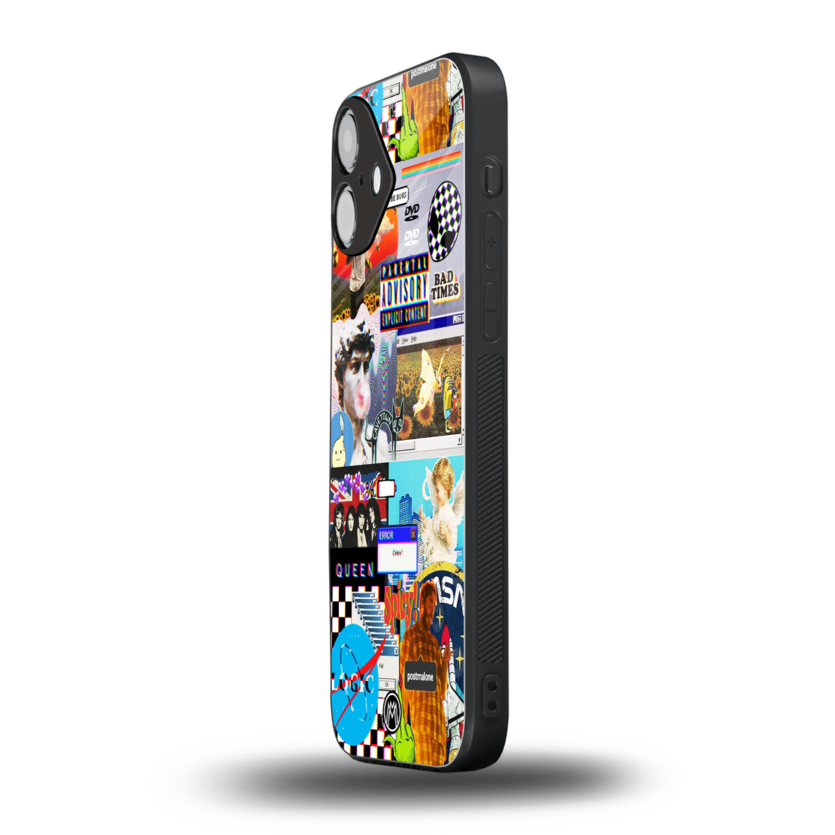 y2k collage aesthetic back phone cover | glass case for iphone 16 plus