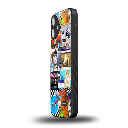 y2k collage aesthetic back phone cover | glass case for iphone 16 plus