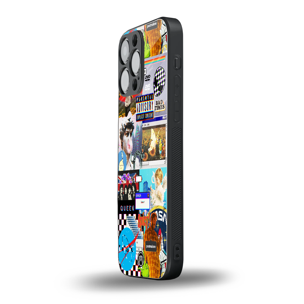 y2k collage aesthetic back phone cover | glass case for iphone 16 pro max