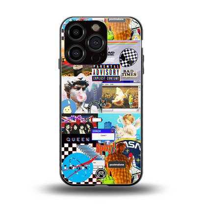 y2k collage aesthetic back phone cover | glass case for iphone 16 pro