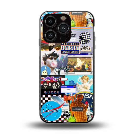 y2k collage aesthetic back phone cover | glass case for iphone 16 pro