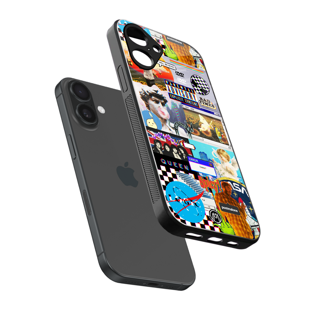y2k collage aesthetic back phone cover | glass case for iphone 16