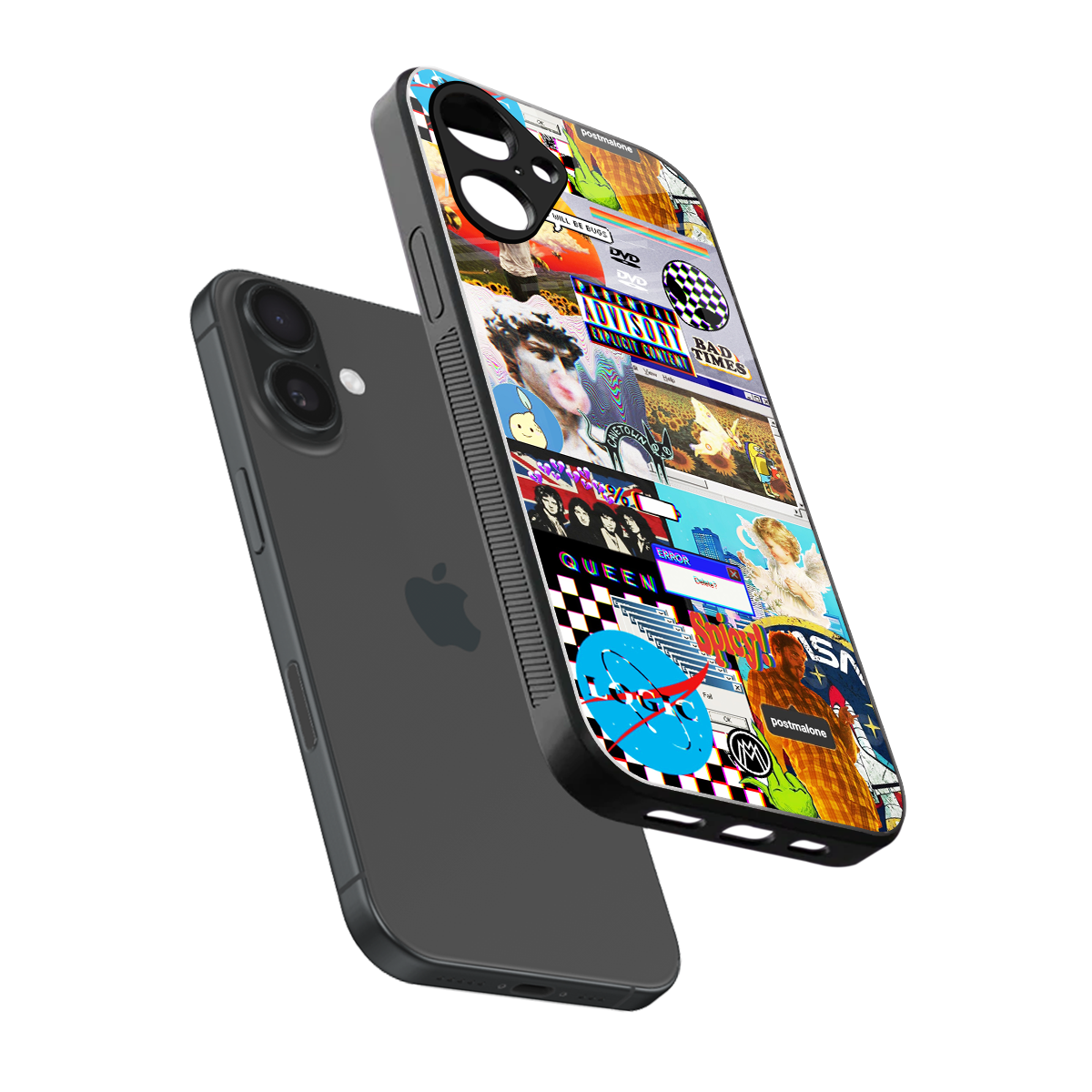 y2k collage aesthetic back phone cover | glass case for iphone 16