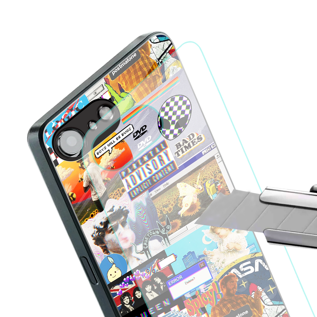 y2k collage aesthetic back phone cover | glass case for iphone 16e
