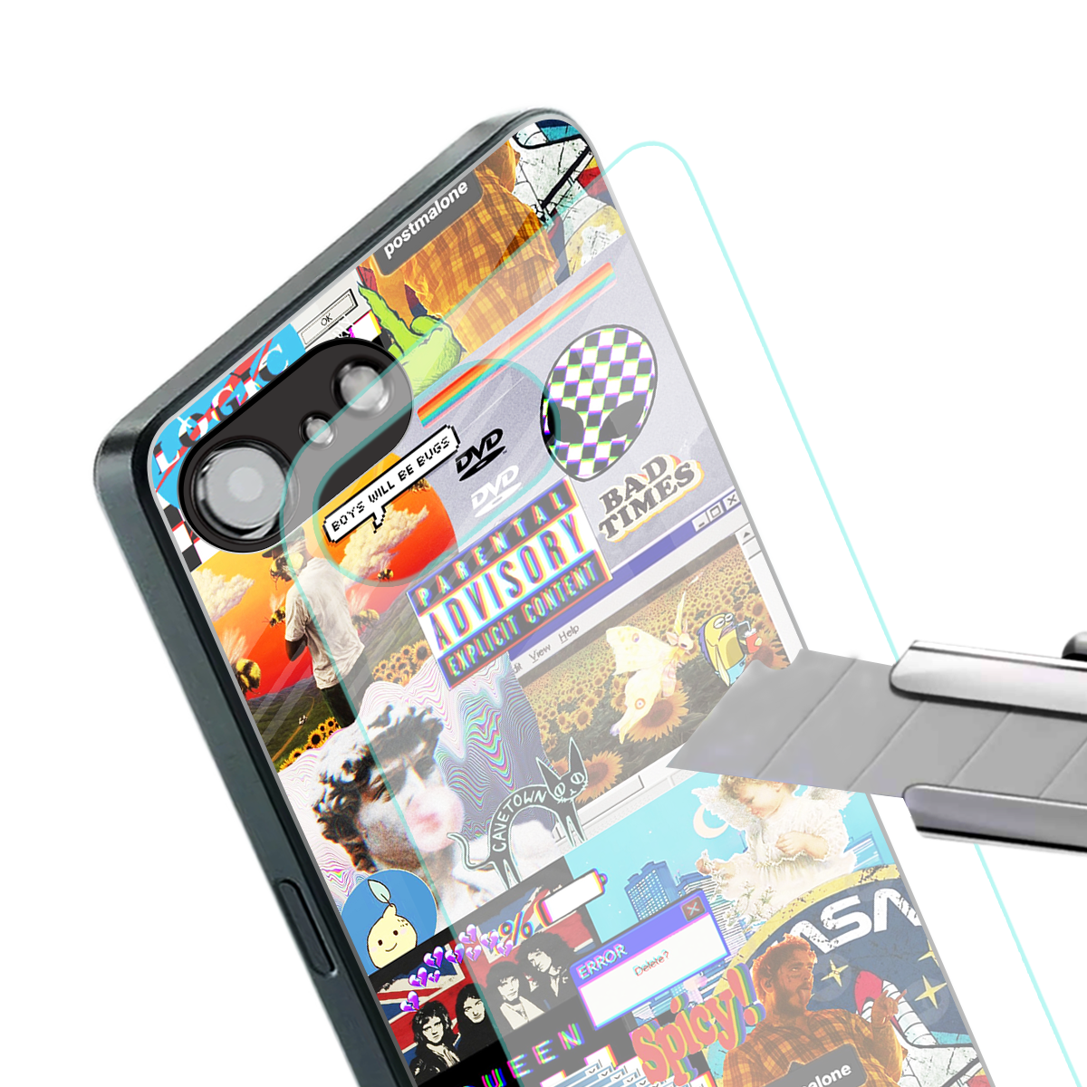 y2k collage aesthetic back phone cover | glass case for iphone 16e
