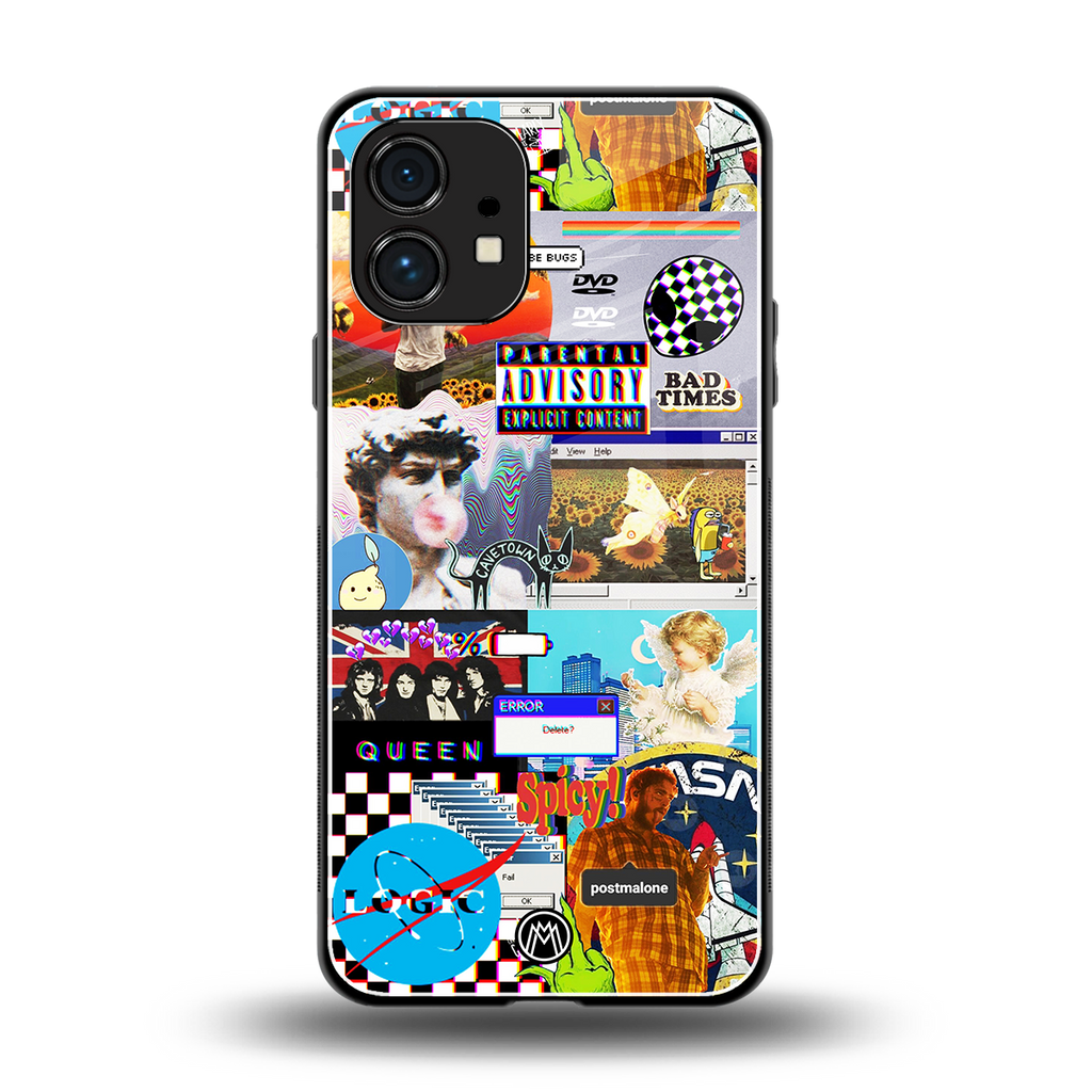 y2k collage aesthetic back phone cover | glass case for nothing phone 1