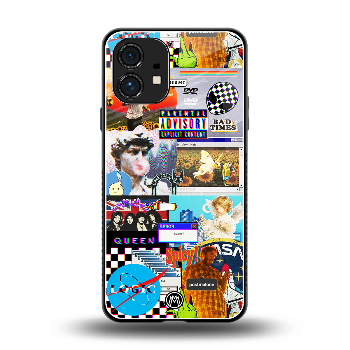 y2k collage aesthetic back phone cover | glass case for nothing phone 1