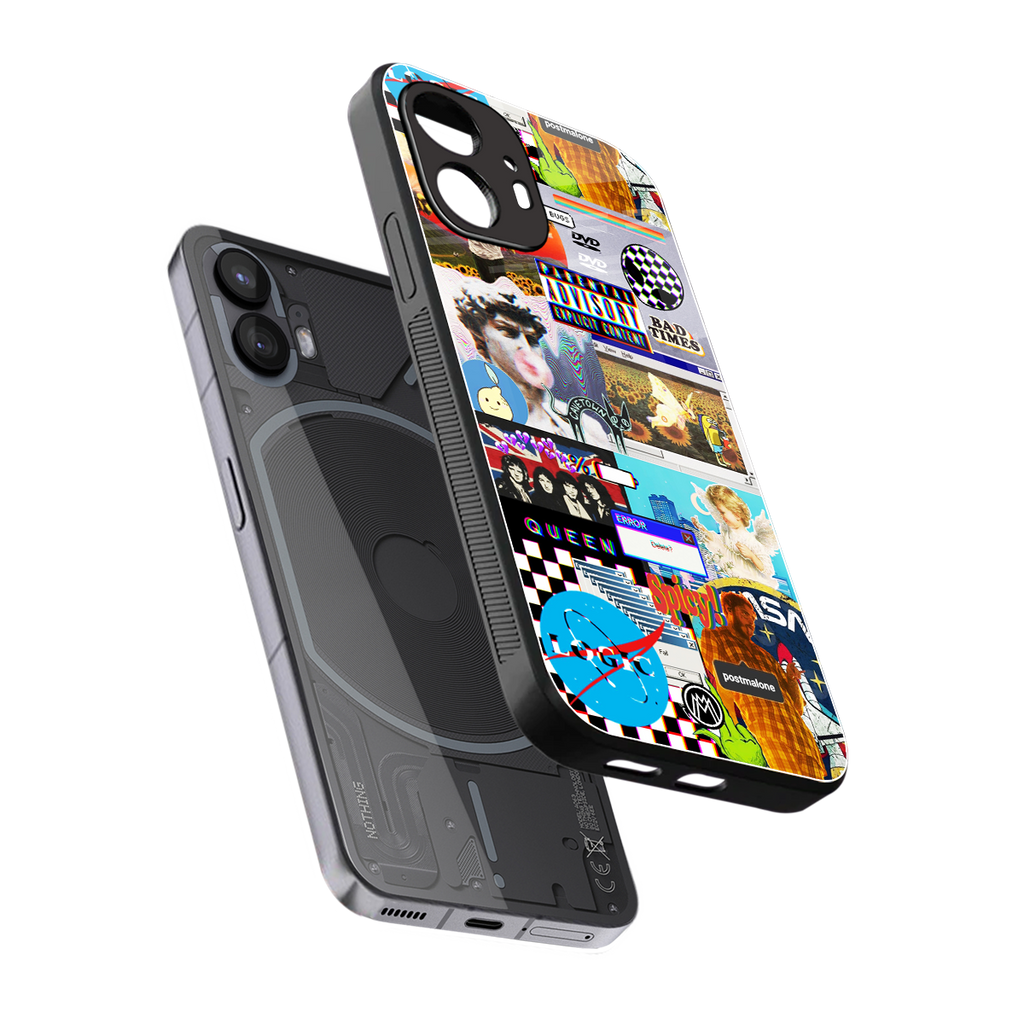 y2k collage aesthetic back phone cover | glass case for nothing phone 2