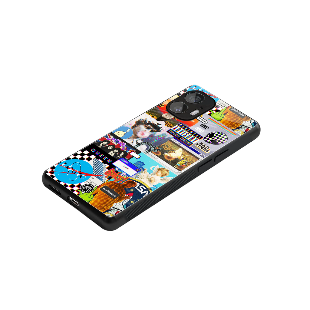 y2k collage aesthetic back phone cover | glass case for nothing phone 2