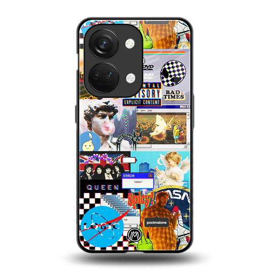 y2k collage aesthetic back phone cover | glass case for oneplus nord 3