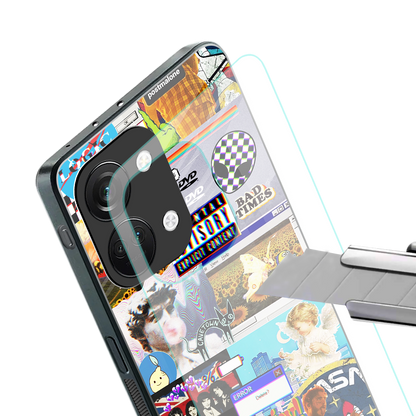 y2k collage aesthetic back phone cover | glass case for oneplus nord 3