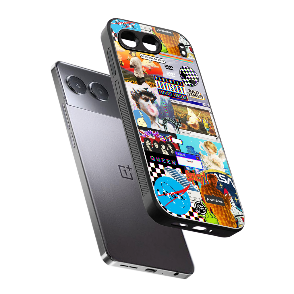 y2k collage aesthetic back phone cover | glass case for oneplus nord 4
