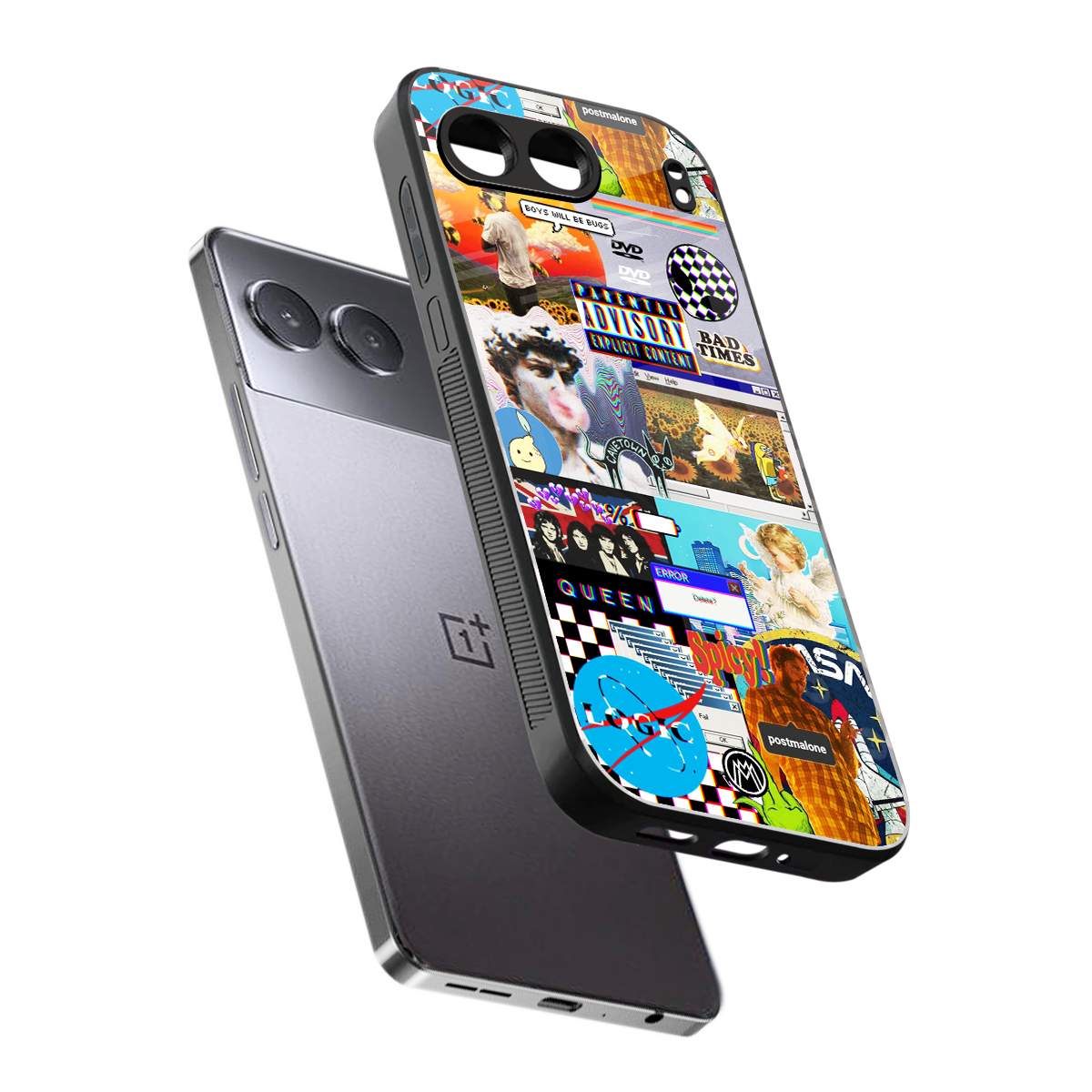 y2k collage aesthetic back phone cover | glass case for oneplus nord 4