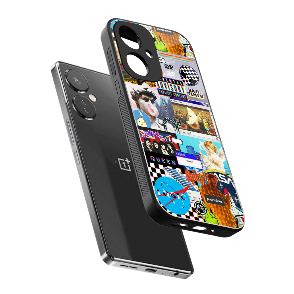 y2k collage aesthetic back phone cover | glass case for oneplus nord ce 3