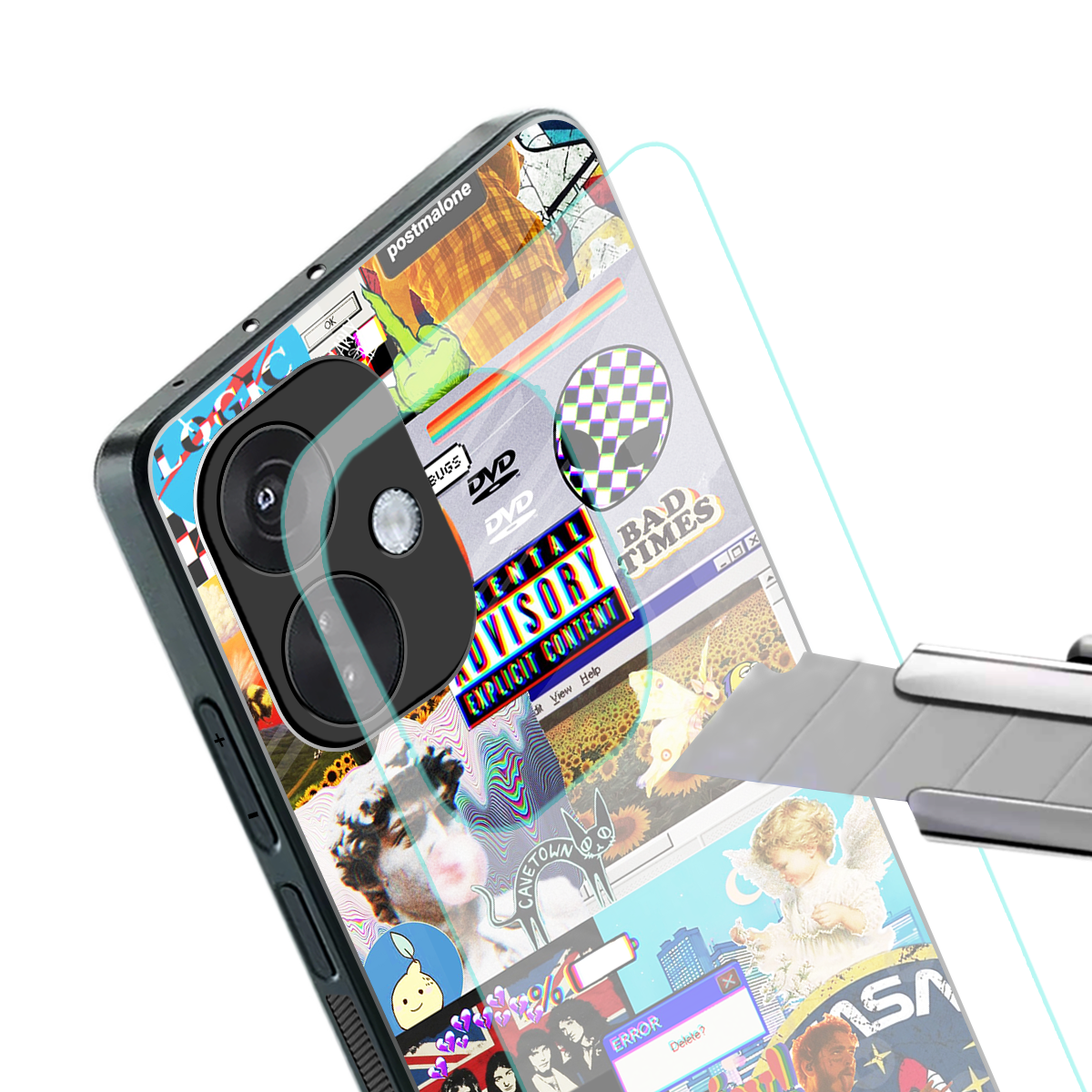 y2k collage aesthetic back phone cover | glass case for oneplus nord ce 3