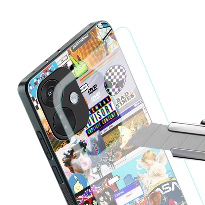 y2k collage aesthetic back phone cover | glass case for oneplus nord ce 3