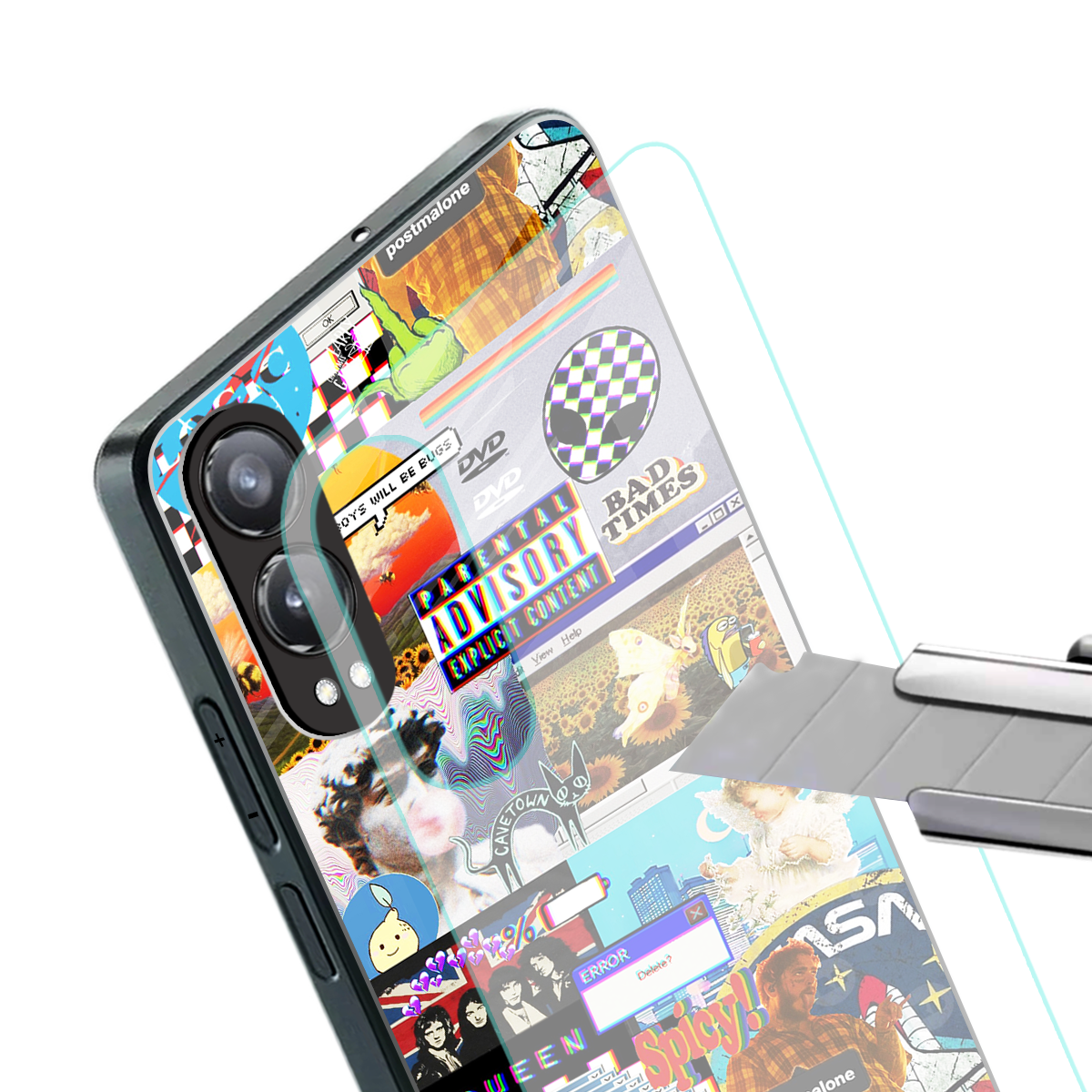 y2k collage aesthetic back phone cover | glass case for oneplus nord ce 4 lite