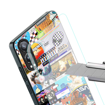 y2k collage aesthetic back phone cover | glass case for oneplus nord ce 4 lite