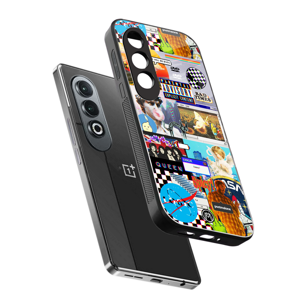 y2k collage aesthetic back phone cover | glass case for oneplus nord ce 4